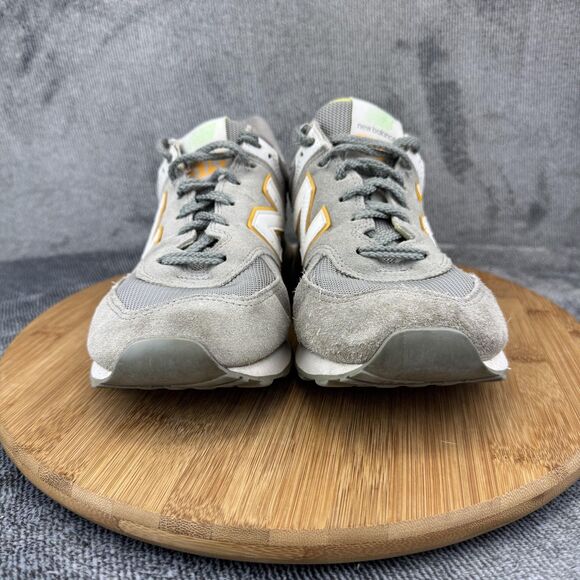 New Balance 574 Shoes Womens Size 9 Gray Yellow Suede Mesh ENCAP Casual WL574CM2 - Picture 2 of 9